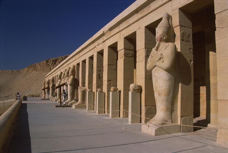 Temple of Hatshepsut, Entrance Columns and Statues - Luxor West Bank - image